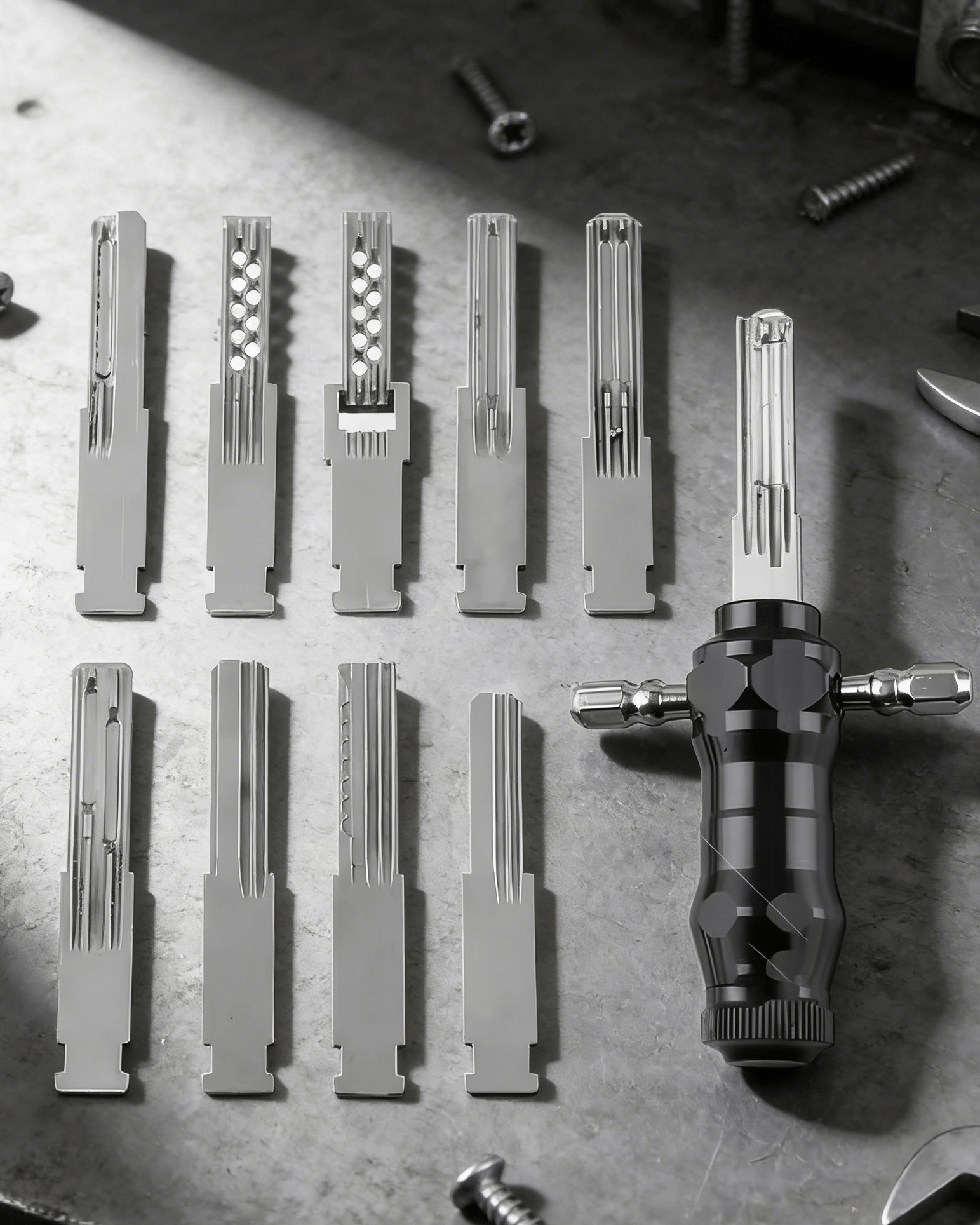 🔐Tubular Lock Pick Set: 9-in-1 Precision Unlocking Tool for Locksmiths