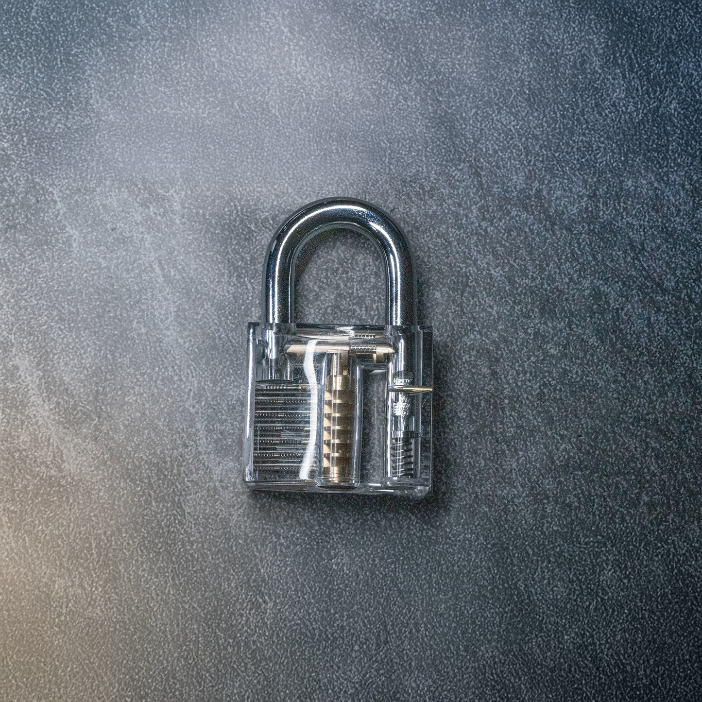 Clear acrylic demonstration lock included with the FNG set