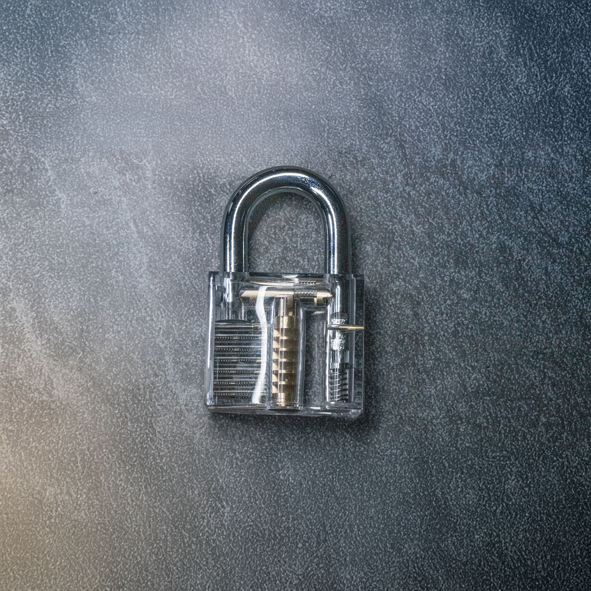 Clear acrylic demonstration lock included with the FNG set
