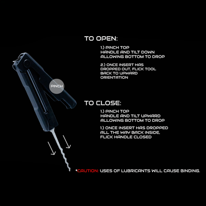 Diagram showing how to deploy and retract the Grav Pick